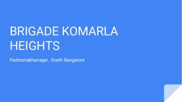 Brochure of Brigade komarla heights apartments