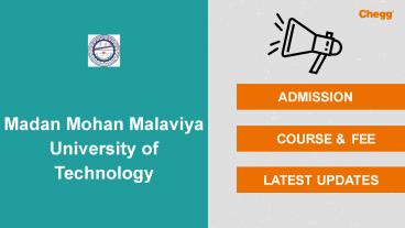 Madan Mohan Malviya University of Technology - [MMMUT], Gorakhpur
