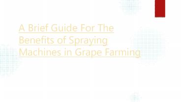 A Brief guide on Spraying Technology in Agriculture