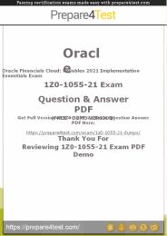 Oracle Cloud Certification - Prepare4test provides 1Z0-1055-21 Dumps