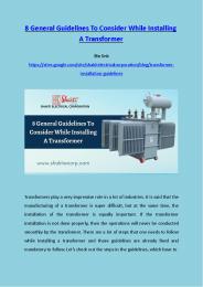 Transformer installation guidelines (1)