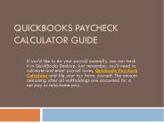 Payroll Calculator QuickBooks