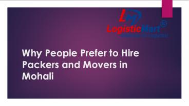 Packers and Movers in Mohali | LogisticMart