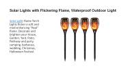 Solar Lights with Flickering Flame, Waterproof Outdoor Light