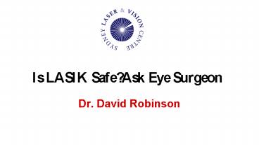 David Robinson - The Best Ophthalmologist in Sydney