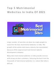 Top 5 Matrimonial Websites In India Of 2021