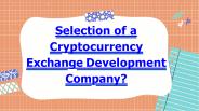 Selection of a Cryptocurrency Exchange Development Company