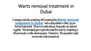 Warts removal treatment in Dubai
