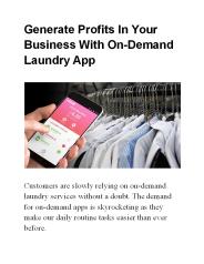 Generate Profits In Your Business With On-Demand Laundry App