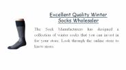 Excellent Quality Winter Socks Wholesaler