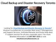 Cloud Backup and Disaster Recovery Toronto