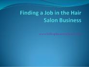 Finding a Job in the Hair Salon Business