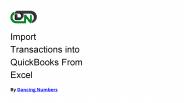 Import Transactions into QuickBooks from Excel