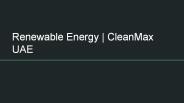Renewable Energy | CleanMax UAE