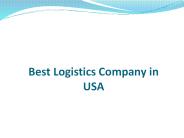 Best Logistics Company in USA