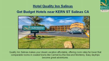 Get Budget Hotels near KERN ST Salinas CA