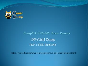 CV0-003 Online Practice Software - CV0-003 Dumps DumpsOwner.com
