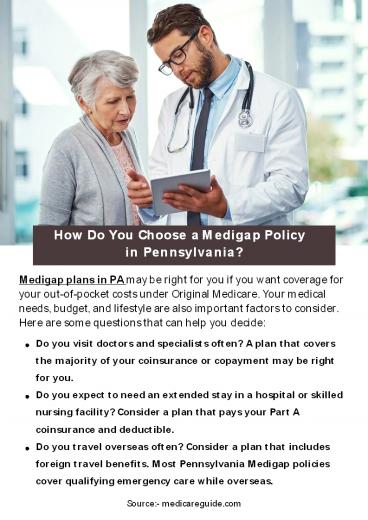 How Do You Choose a Medigap Policy in Pennsylvania?
