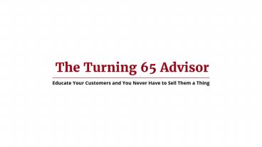 Get Medicare Supplement Plans Through The Turning 65 Advisor