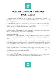 How To Compare And Shop Mortgage?