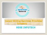 Content Writing Services Provider Company