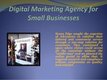 Digital Marketing Agency for Small Businesses