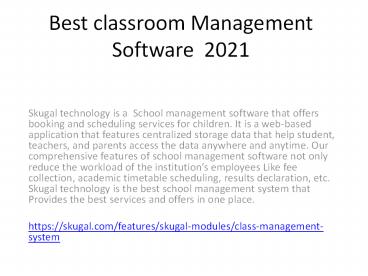 Best classroom Management Software  2021