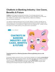 Banking Chatbot Use Cases and Benefits