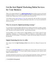 Get the best Digital Marketing Dubai Services for Your Business