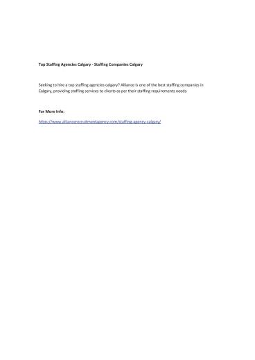 Top Staffing Agencies Calgary - Staffing Companies Calgary