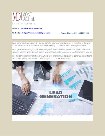 Lead Generation for Small Business