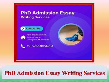 PhD Admission Essay Writing Services