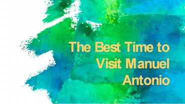 The Best Time to Visit Manuel Antonio