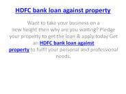 Loan Against Property Rate of Interest In India