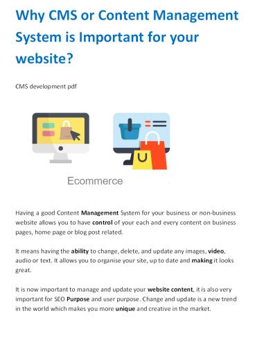 Why CMS or Content Management  System is Important for your website?