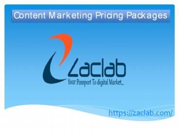 Content Marketing Pricing Packages