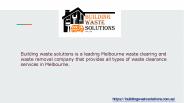 Building Waste and Rubbish Removal Service in Melbourne