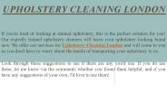 upholstery cleaning london