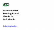 Save or Revert Pending Payroll Checks in QuickBooks