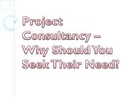 Project Consultancy – Why Should You Seek Their Need?