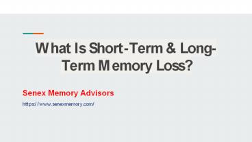 Causes Of Memory Loss