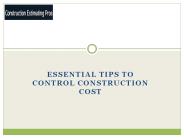 Tips To Control Construction Cost