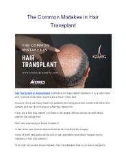 The Common Mistakes in Hair Transplant