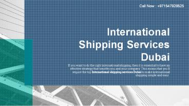 International Shipping Services Dubai