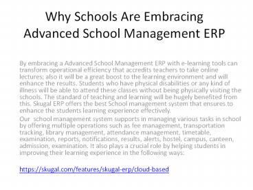 Why Schools Are Embracing Advanced School Management ERP