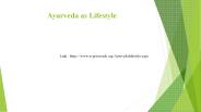 Ayurveda as Lifestyle