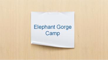 Elephant Gorge Camp