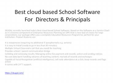 Best cloud based School Software For  Directors & Principals
