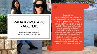 Rada Krivokapic Radonjic modna dizajnerca i stilistica Zivotopis