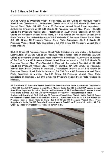 SA 516 Grade 60 Plate Stockist